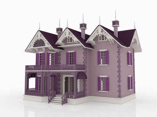 Victorian Gothic Mansion Purple Look