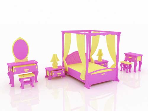 Barbie Bedroom Suite (Barbie Scale Size)