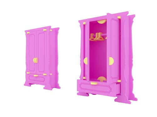 Barbie Wardrobe Cabinet (Barbie Scale Size)