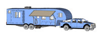 Ford F-150 Truck and Camper with Interior