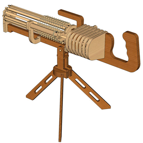 01 Rotary Crank Gatling Gun (machine Gun)