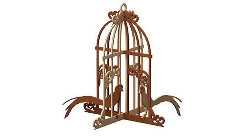 Caged Bird Pair Deco