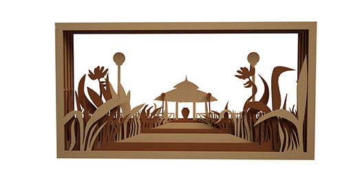 Distant Gazebo Shadow Box