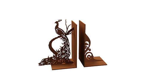 Fantail Peacock Bookends