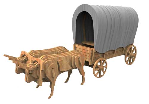 Covered Wagon & Oxen