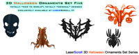 3D Halloween Ornaments Set Five