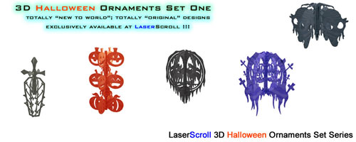 3D Halloween Ornaments Set One