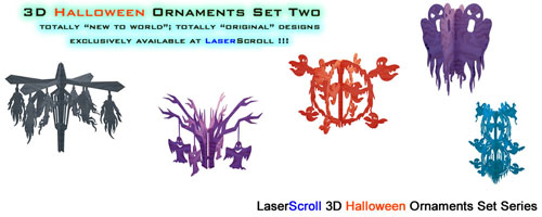 3D Halloween Ornaments Set Two