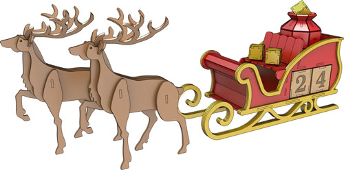 Reindeer Sleigh - Advent Calendar