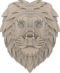 Trophy Faux Lion Head