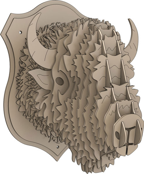 Trophy Faux Bison Head